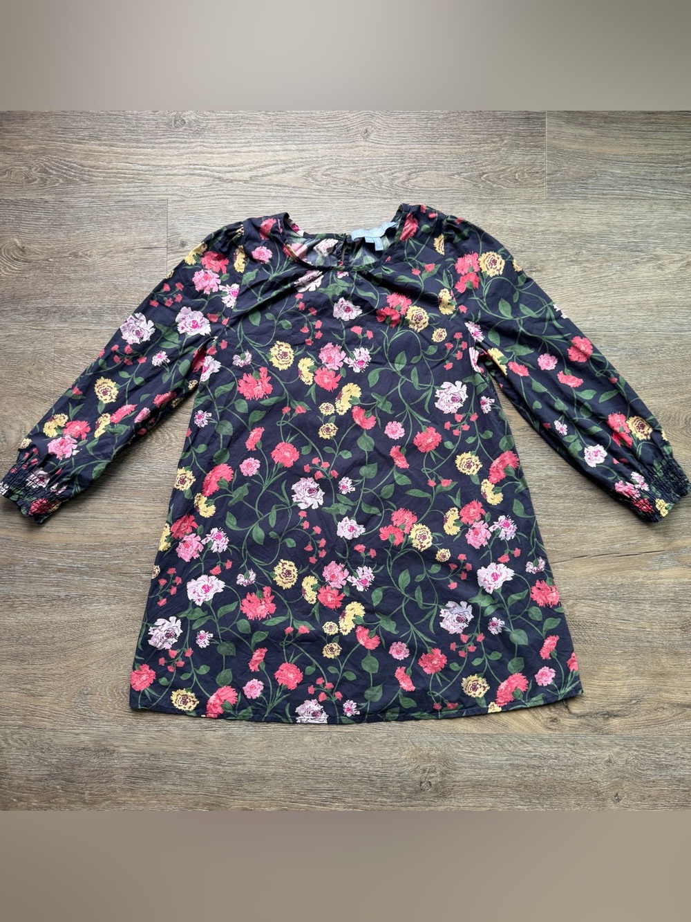 Hill House Kids Black Floral Long-Sleeve Dress 7/8